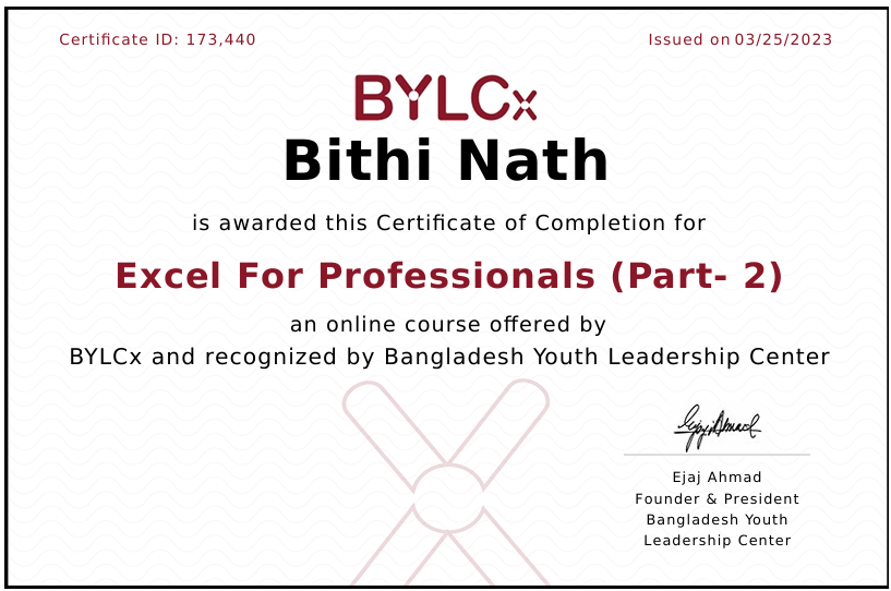 Excel For Professionals (Part-2)